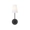 Z-Lite Shannon Wall Sconce, 1-Light, 5.25 In.W x 7.25 In.L x 17 In.H, Matte Black/white 3040-1S-MB - alternate 5